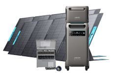Anker SOLIX F3800 Portable Power Station with Expansion Battery, 2x 400W Foldable Solar Panels and Transfer Switch - 7680 Watt Hours