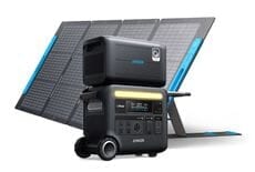 Anker SOLIX F2600 Portable Solar Generator and Expansion Battery with 200W Anker Solar Panel - 4608Wh - 2400W