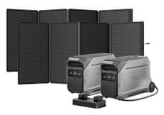 Ecoflow 8000Wh Home Solar Generator Kit - Features 2 Delta Pro 3 Power Stations - 2x 400W Solar Panels and 50 Amp Hub