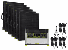 Goal Zero Yeti 1500X Portable Solar Generator Maximum Intake Kit with (6) Boulder 100 Briefcase Panels