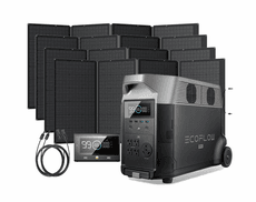 EcoFlow Delta Pro Portable Solar Generator Kit - With 1600 Watts of Solar - Free Remote Control and Extension Cable Included