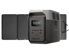 EcoFlow Delta 3 1500 Solar Generator Kit - Featuring the Ecoflow 160 Watt Solar Panel